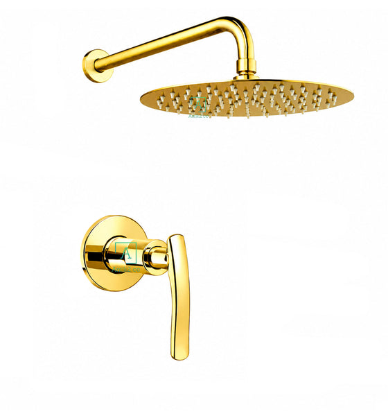 Registro Palanca Stylo Dorado + Ducha 20cm