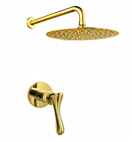 Registro Palanca Nantes Dorado + Ducha 30cm