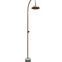 Ducha tipo pscina cobre natural con soporte