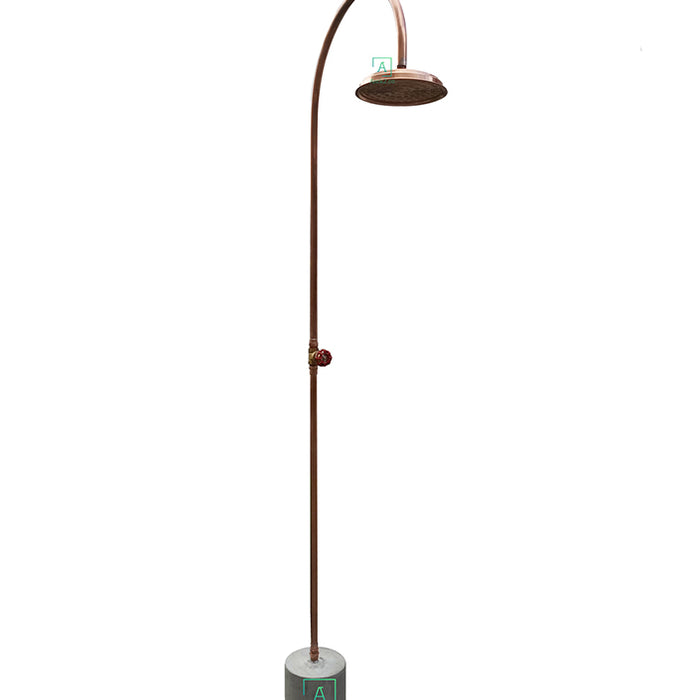 Ducha tipo pscina cobre natural con soporte