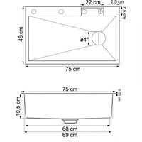 Lavaplatos  Acero  Dorado Resistente a Rayones 75X46cm