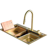 Lavaplatos  Acero  Dorado Resistente a Rayones 75X46cm