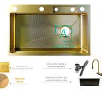 Lavaplatos  Acero  Dorado Resistente a Rayones 75X46cm