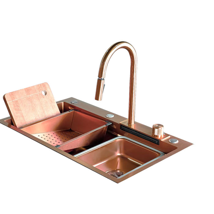 Lavaplatos Acero Oro rosa Resistente a Rayones 75X46cm