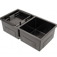 Lavaplatos Doble Poceta Negro  Satin 70 x 38cm