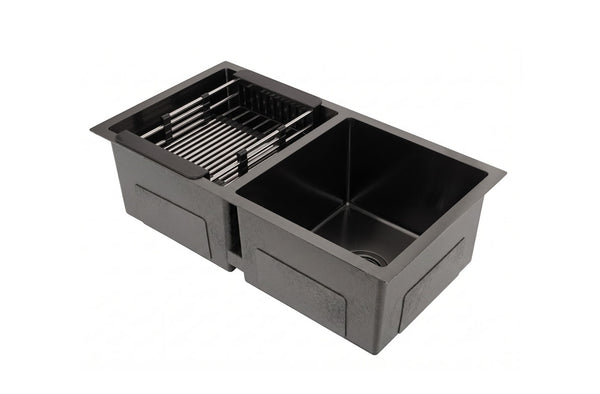 Lavaplatos Doble Poceta Negro  Satin 70 x 38cm