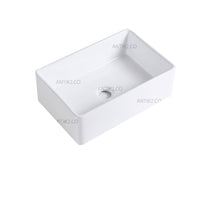 Lavamanos Rectangular Blanco 47 x 37 cm+Desague Push