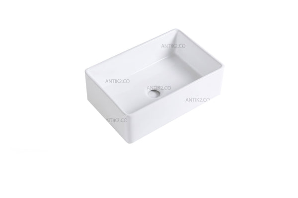 Lavamanos   Rectangular   Blanco  47 x 37 cm + Desague Push