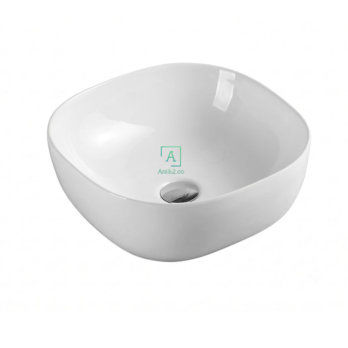 Lavamanos Sobreponer Blanco Opera 41 x 41 cm + Desague push