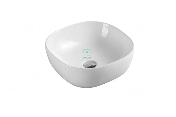 Lavamanos Sobreponer Blanco Opera 41 x 41 cm + Desague push