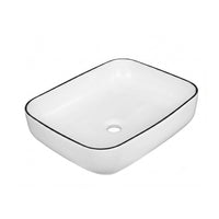 Lavamanos Blanco Rctng Blanco-Borde negro 51 x 40cm