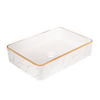 Lavamanos Rectangular Ohmega Blanco dorado 49*34*13