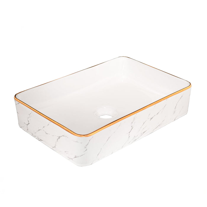 Lavamanos Rectangular Ohmega Blanco dorado 49*34*13