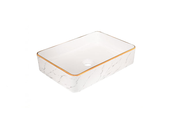 Lavamanos Rectangular Ohmega Blanco dorado 49*34*13