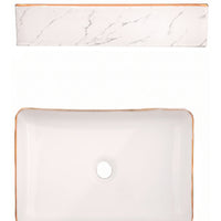 Lavamanos Rectangular Ohmega Blanco dorado 49*34*13