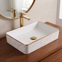 Lavamanos Rectangular Ohmega Blanco dorado 49*34*13