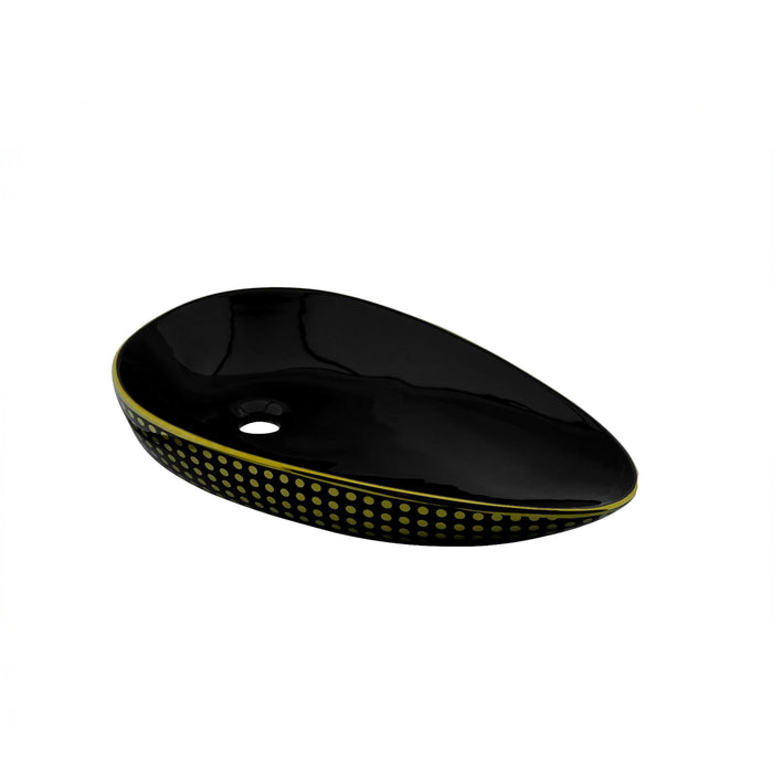 Lavamanos Oztra Negro Dorado 57x35cm