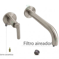 Griferia Muro Novo Pala Niquel Satín (Agua Fría)