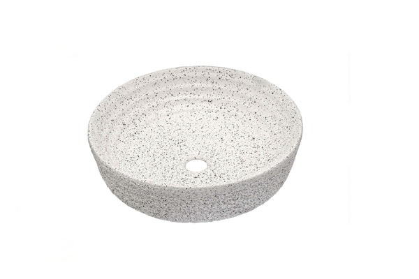 Lavamanos Granite Blanco Redondo 39x12cm