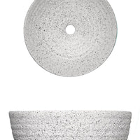 Lavamanos Granite Blanco Redondo 39x12cm