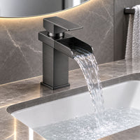 Mezclador Lavamanos Square Cascada Gun gray