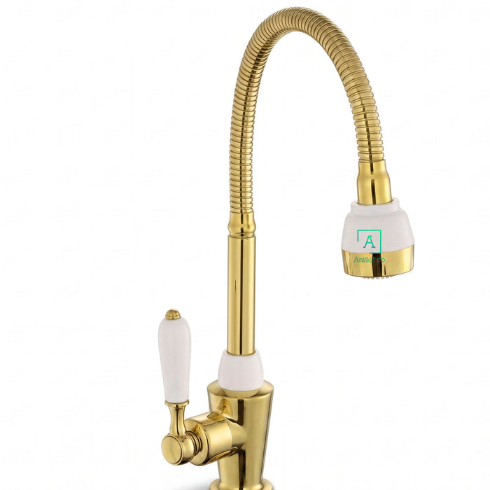 Griferia lavaplatos Flexible Deco  Dorada