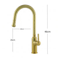 Grifería Mezclador Venecia Extraible Oro Cepillado
