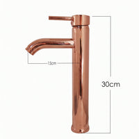 Griferia Slim Alta Lavamanos Oro rosa
