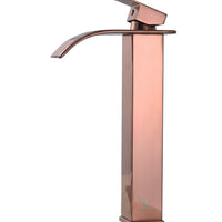 Griferia  Lavamanos Cascada Alta Oro rosa