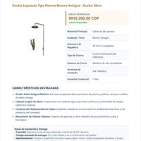 Ducha expuesta Tipo piscina Bronce antiguo - Ducha 30cm