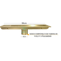 Rejilla Piso Oro Cepillado  30cm x 10cm Acero 304