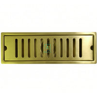 Rejilla Piso Rectangular Oro Cepillado  30cm x 10cm Acero 304