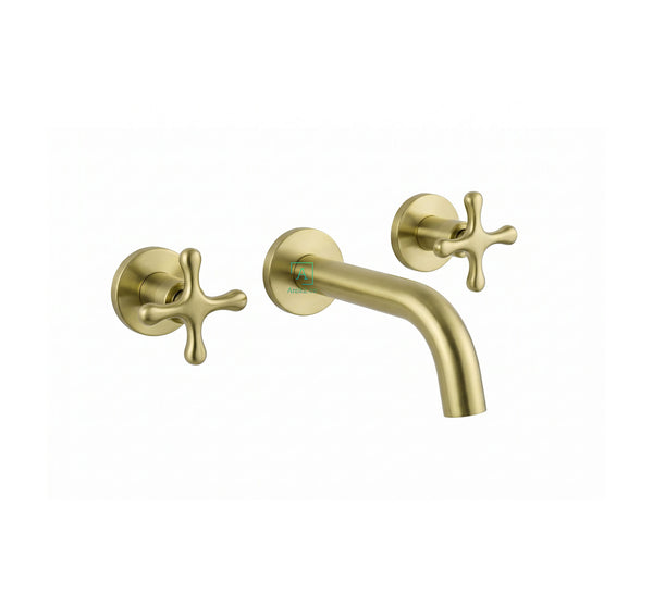 Mezclador Pared Trebol Oro Cepillado