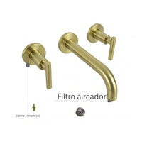Mezclador Pared Novo Pala Oro Cepillado