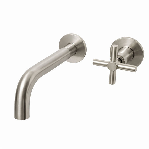 Griferia muro Timote Niquel Satín (Agua Fría)