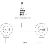 Mezclador Ducha vintage palanca cobre antiguo