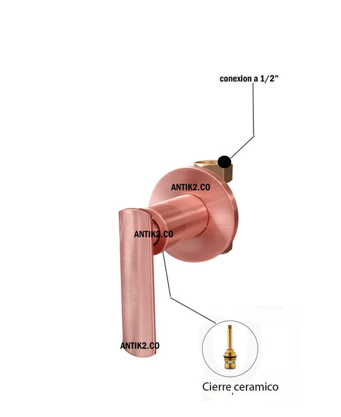 Registro ducha Palnaca Oro rosa Mate+ Ducha 20cm