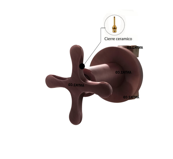 Registro Trebol + Ducha 20cm Cobre Antiguo