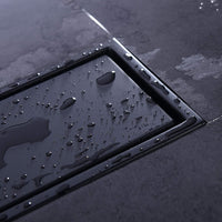 Rejilla piso  rectangular  60cm negra con tapa para recubrimiento