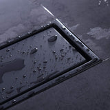 Rejilla piso  rectangular  60cm negra con tapa para recubrimiento