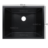 Lavaplatos Rectangular 60 x 40 x 21cm Negro Mate