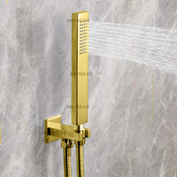 Ducha Telefono Dorada  Con Soporte De conexion a 1/2" pulgada