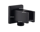 Ducha Telefono Negro Mate  Con Soporte De conexion a 1/2" pulgada