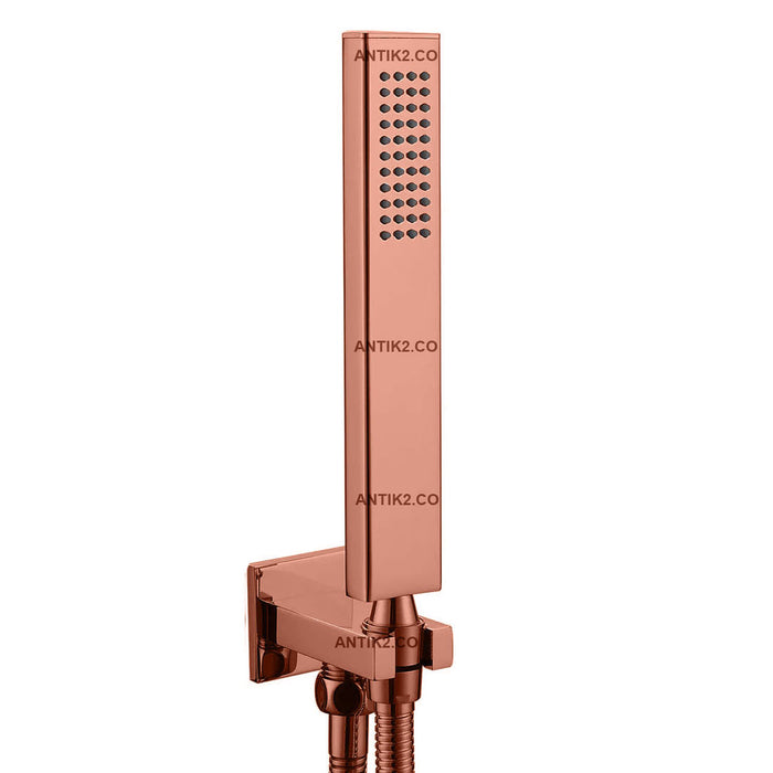 Ducha Telefono Oro rosa  Con Soporte De conexion a 1/2