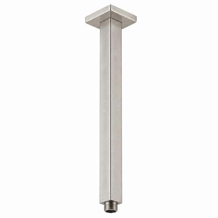 Tubo Ducha Cuadrado Techo 25cm Niquel Satin