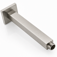 Tubo Ducha Cuadrado Techo 25cm Niquel Satin