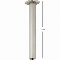 Tubo Ducha Cuadrado Techo 25cm Niquel Satin