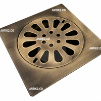Rejilla Piso Sol Bronce Antiguo Cuadrada  10x10cm|