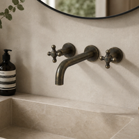 Mezclador Vintage Pared Bronce Antiguo