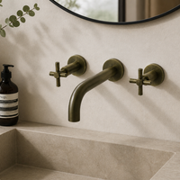 Mezclador Cruceta Pared Bronce Antiguo